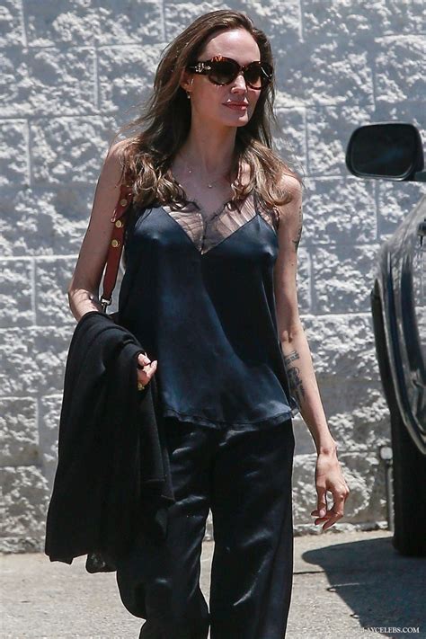 Angelina Jolie Flashing Her Hard Nipples Outdoors - PlayCelebs.net