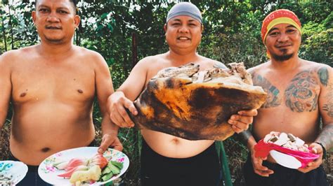 labi labi  daging babi hutan masak  buluh pansuh asli kaum