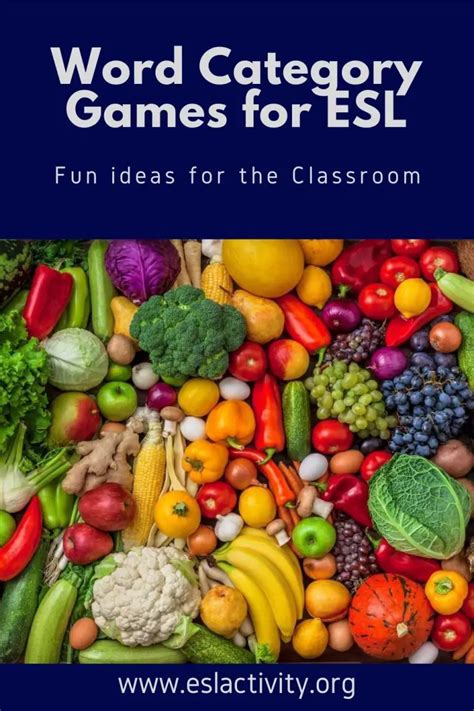 word categories games activities  english learners