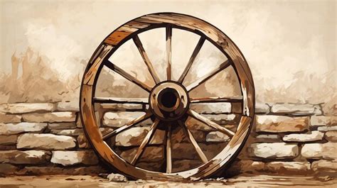 Premium AI Image | rustic wagon wheel include an illustration of a ...