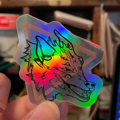 Holo Wolf Stickers Holographic Canine Spooky Sticker - Etsy