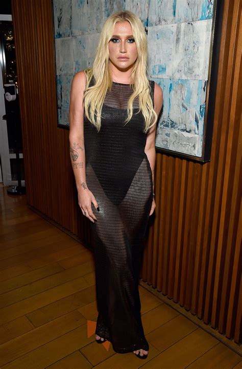 Kesha Turns Heads in Sheer Black Thong Under Sheer Dress