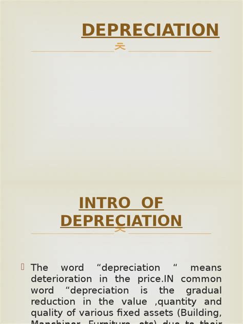 depreciation depreciation financial economics