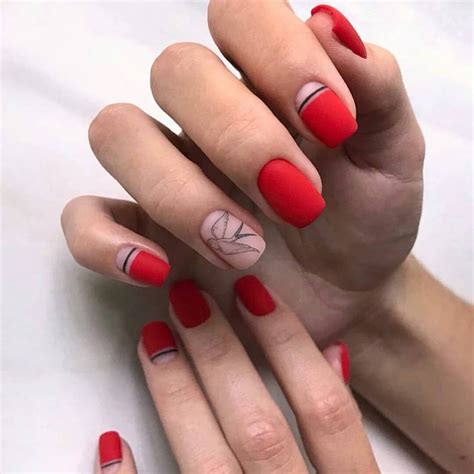 Minimalist Nails, Trendy Nail Art, Stylish Nails, Trendy Hair, Red ...