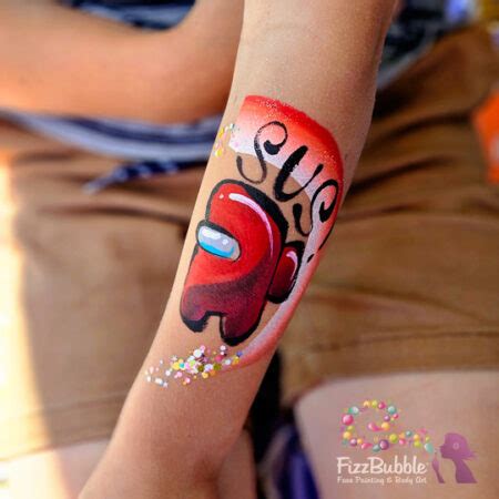 Among Us face painting - Fizzbubble