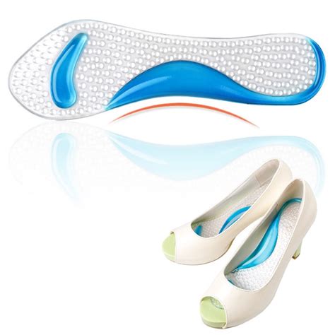 Gel Insoles Foot Care Women High Heels 3/4 Insole Arch Support Silicone ...