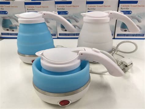 Чайник Kettle портативный силиконовый складной походный 100-240 в 750 ...