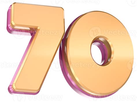 Number 70 3D Render 41280901 PNG