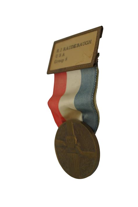 Vintage 1957 Chicago World Metallurgical Congress Brass Medal Badge Pin