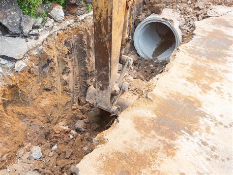 Premium Photo | Drainage systems under construction to improve existing