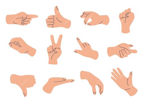 Premium Vector | Set of hands gestures symbols in a trendy flat style ...