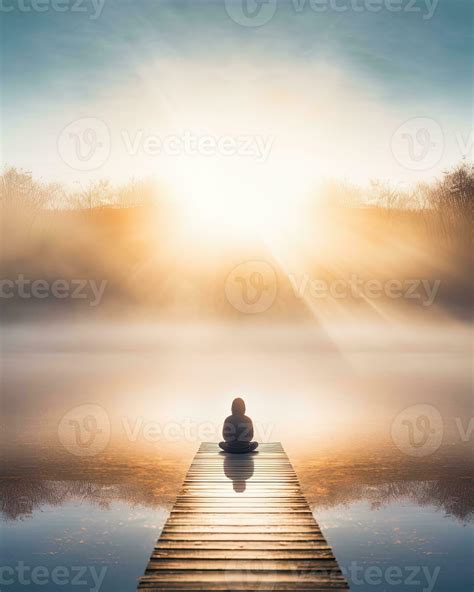 rising meditation silence reflection rest lake landscape silence photo