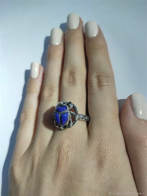 Кольцо "Жук скарабей", scarab, скарабеи, лазурит на заказ в интернет ...