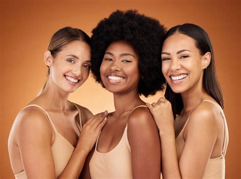 Premium Photo | Natural skincare and portrait of group of women to ...