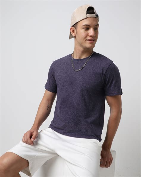 Buy Men's Navy Blue T-shirt Online at Bewakoof