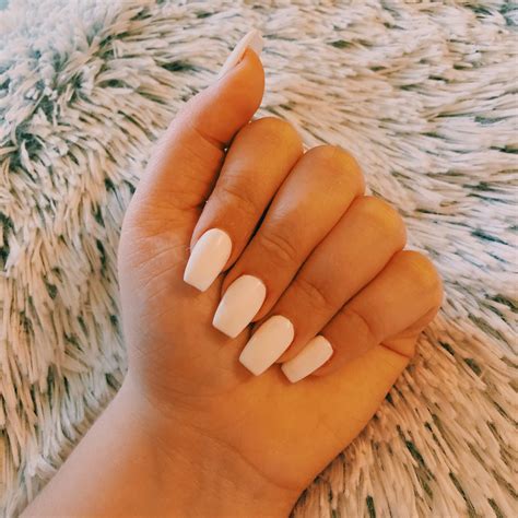 White acrylic coffin shaped Nails | Coffin shape nails, Nail shapes, Nails