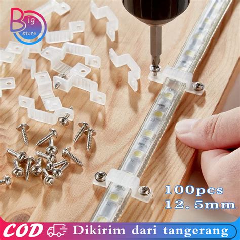 jual pcs klem lampu led strip transparan klip lampu led strip