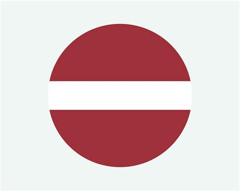 Latvia Round Country Flag. Latvian Circle National Flag. Republic of