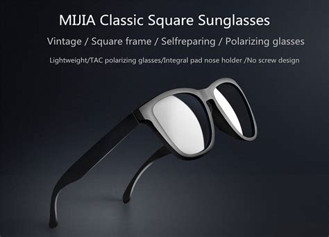 XIAOMI Mijia TYJ01TS Classic Square Sunglasses TAC Polarized Lenses ...