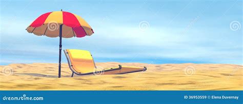 Summer Relaxation - 3D Render Stock Illustration - Illustration of blue ...