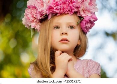 Beautiful Baby Girl Pink Flowers Outdoors Stock Photo 425319271 | Shutterstock