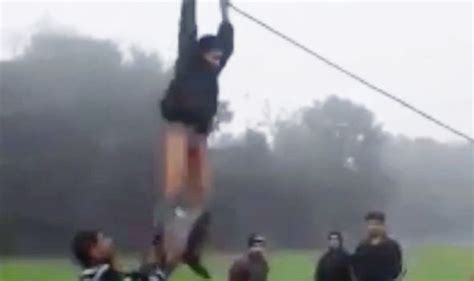 Viral video: Boy on a bungee cord has trousers pulled down | Travel News | Travel | Express.co.uk