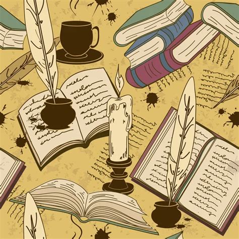 Бесшовный рисунок книг и детских каракулей — Вектор: изображение ...