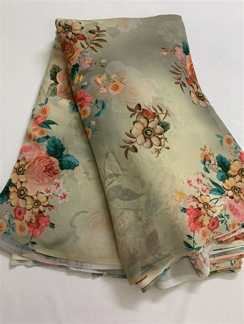 Digital floral Printed georgette fabric | Georgette fabric, Floral ...
