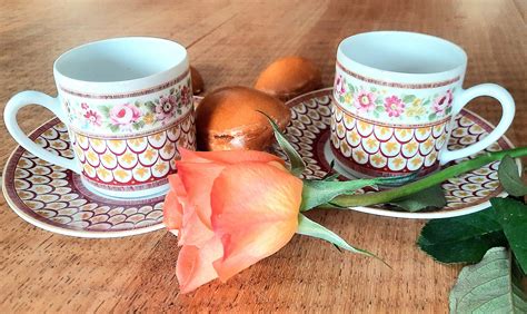 Porcelain ANCAP 2 Litron Cups and Saucers With - Etsy