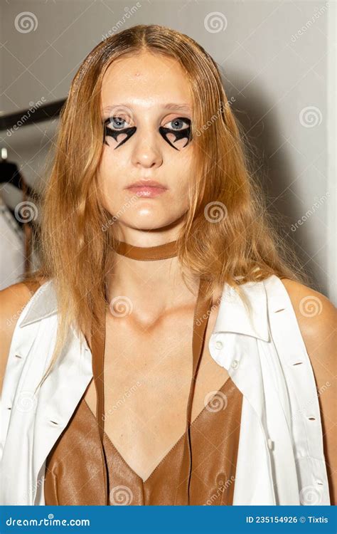 Fashion Model Posing in the Backstage Editorial Photo - Image of ...