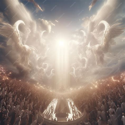 Premium Photo | Illustration of Millions of seraphim worshipping God in