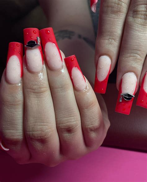 33+ Cherry French Tip Nails Ideas You Will Love - Nail Designs Daily