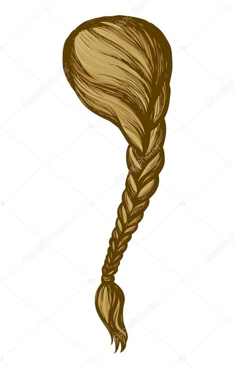 Treccia lunga. Disegno vettoriale - Vettoriale Stock di ©Marinka 99379678
