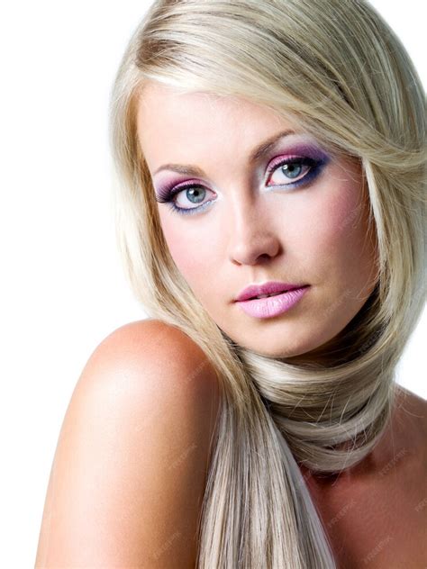 photo beautiful face  satured colors     straight long hair