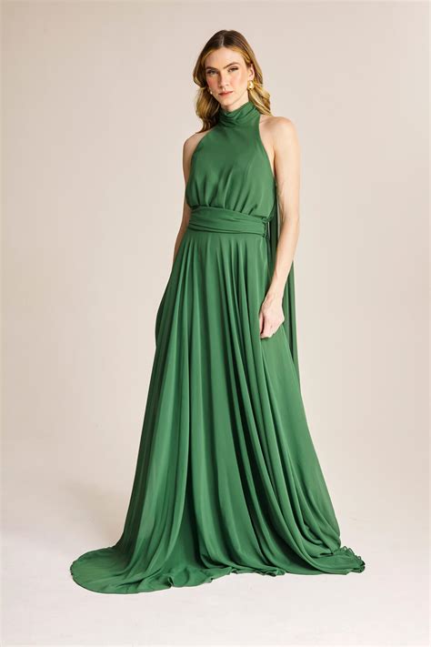 Vestido Decote Alto Vivi Posh - Cactus - Vic