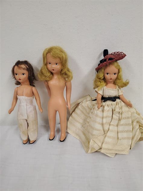 VINTAGE Storybook Dolls (3) Bisque 2- Nude- Marked- 1 Unmarked- 1