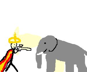 Spanish king Juan Carlos hunting elephants - Drawception