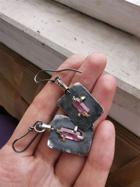Серьги из серебра, латуни и розовых турмалинов Эликсир 4 в интернет ...