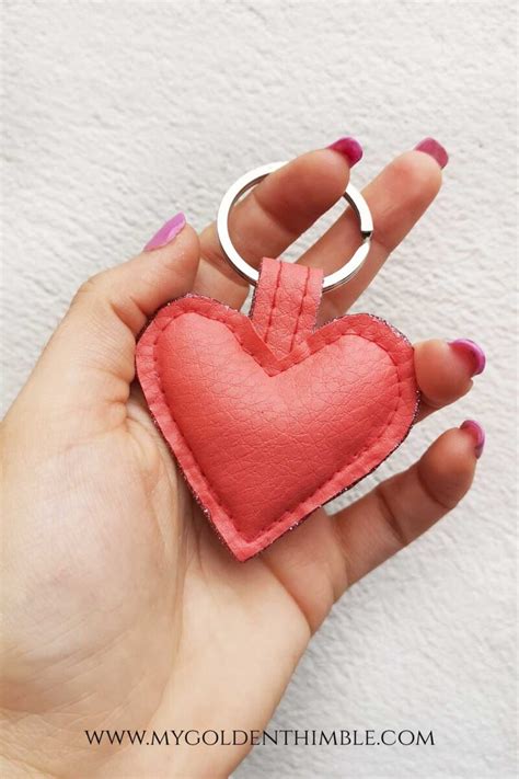 leather heart keychain diy  easy san valentines diy gift