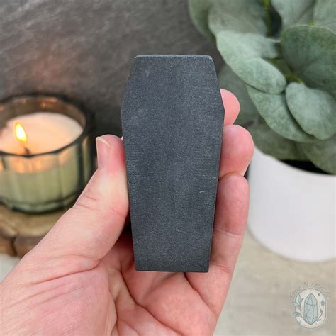 Black Obsidian Matte Finish Halloween Coffin Carvings – Eerie Mineral Co.