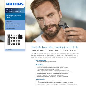 Philips MG7736/15 Multigroom series 7000 16-in-1, kasvot, hiukset ja ...