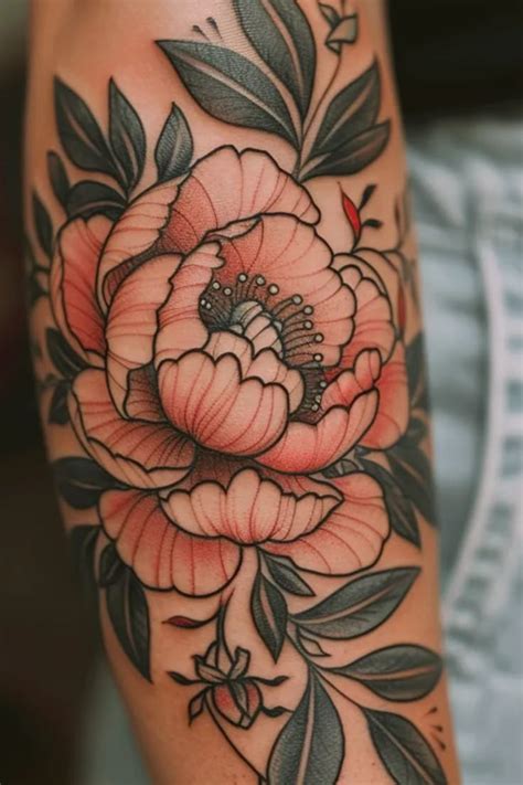 stunning peony tattoo color ideas   peony flower tattoos