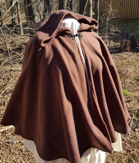 short fleece cloak dark brown full circle cloak cape  etsy canada