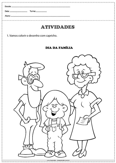 Atividade Sobre O Dia Da Familia - Atividade Dia da Família - Educação Infantil - Ler e Aprender