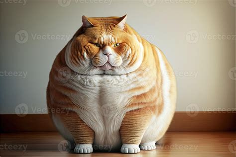 lazy ultra fat cat illustration  stock photo  vecteezy