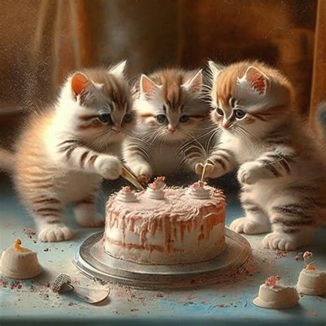 Котята готовят торт | Пикабу