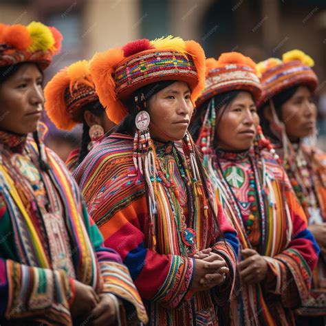 Premium Photo | Indigenous performers in traditional costumes peru