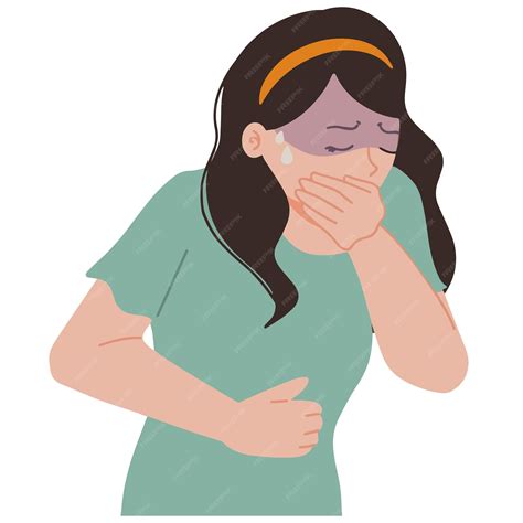 premium vector portrait  woman feeling sick illustration