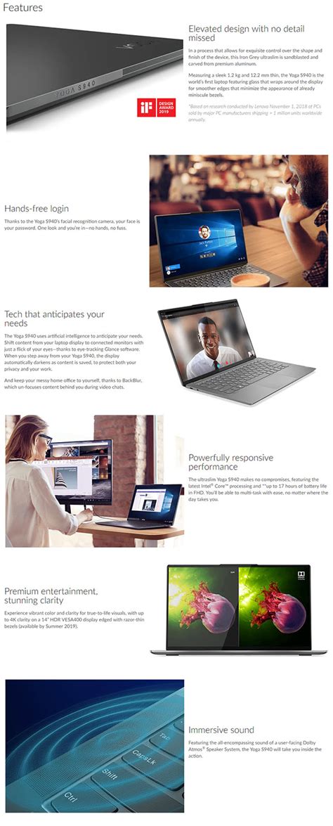 Lenovo Yoga S940-14IIL 81Q8002LPH 13.9-in UHD, IPS Intel Core i7-1065G7 ...