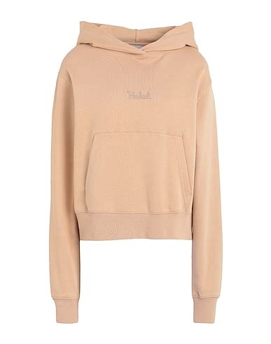 WOOLRICH LOGO HOODIE | Beige Women‘s Hooded Sweatshirt | YOOX